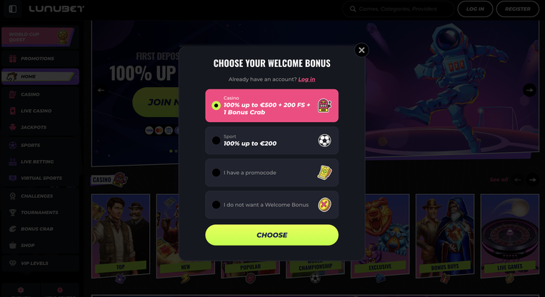 lunabet Gameplay